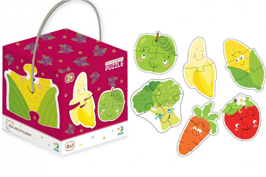 

Детские пазлы Фрукты и Овощи DoDo 300155, 2-3-4 элемента