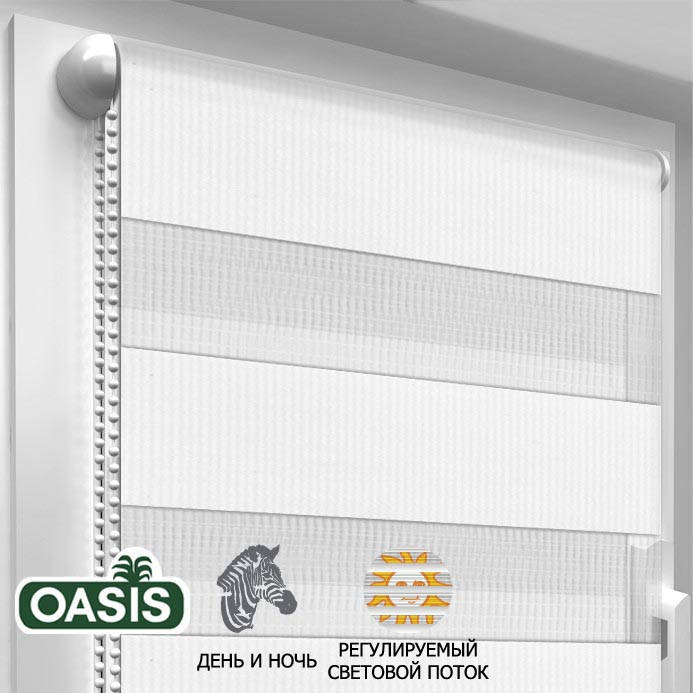 

Рулонная штора "Зебра" Белый 40.0 x 170 (см)