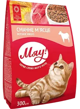 

Сухой корм МЯУ для взрослых кошек с мясом, 300 г