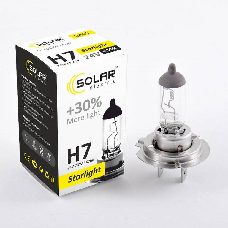 

Галогеновая лампа Solar H7 +30% 24v/70w