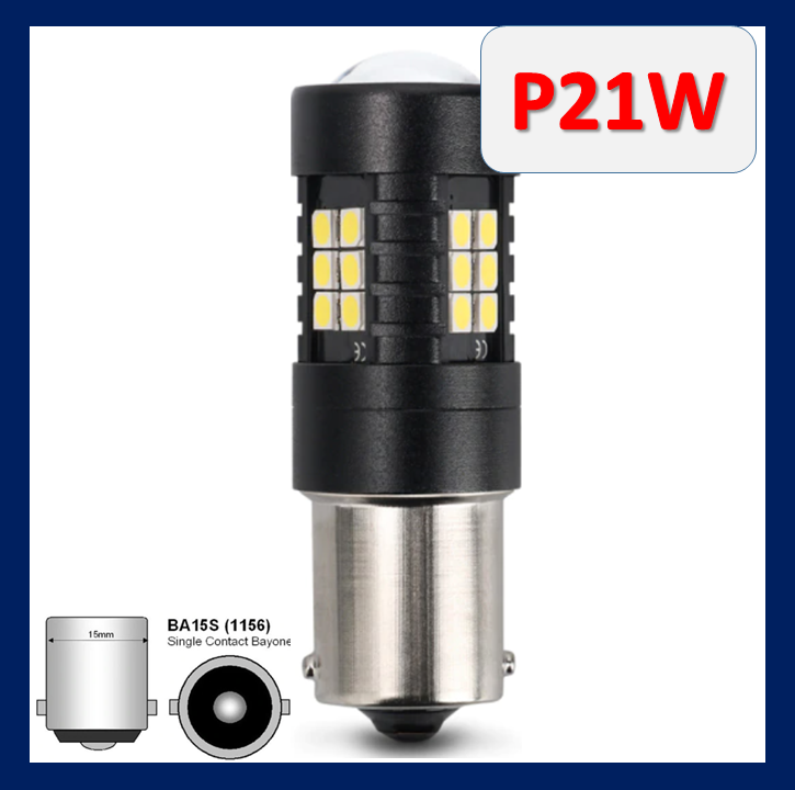 

Светодиодная Led лампа P21W BA15S 1 контакт 1156 с камбузом с обманкой