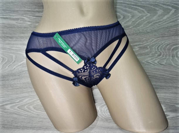 

Трусики эротические паучки Cottonhill с портупеей S-M (42-46) синий (0187)