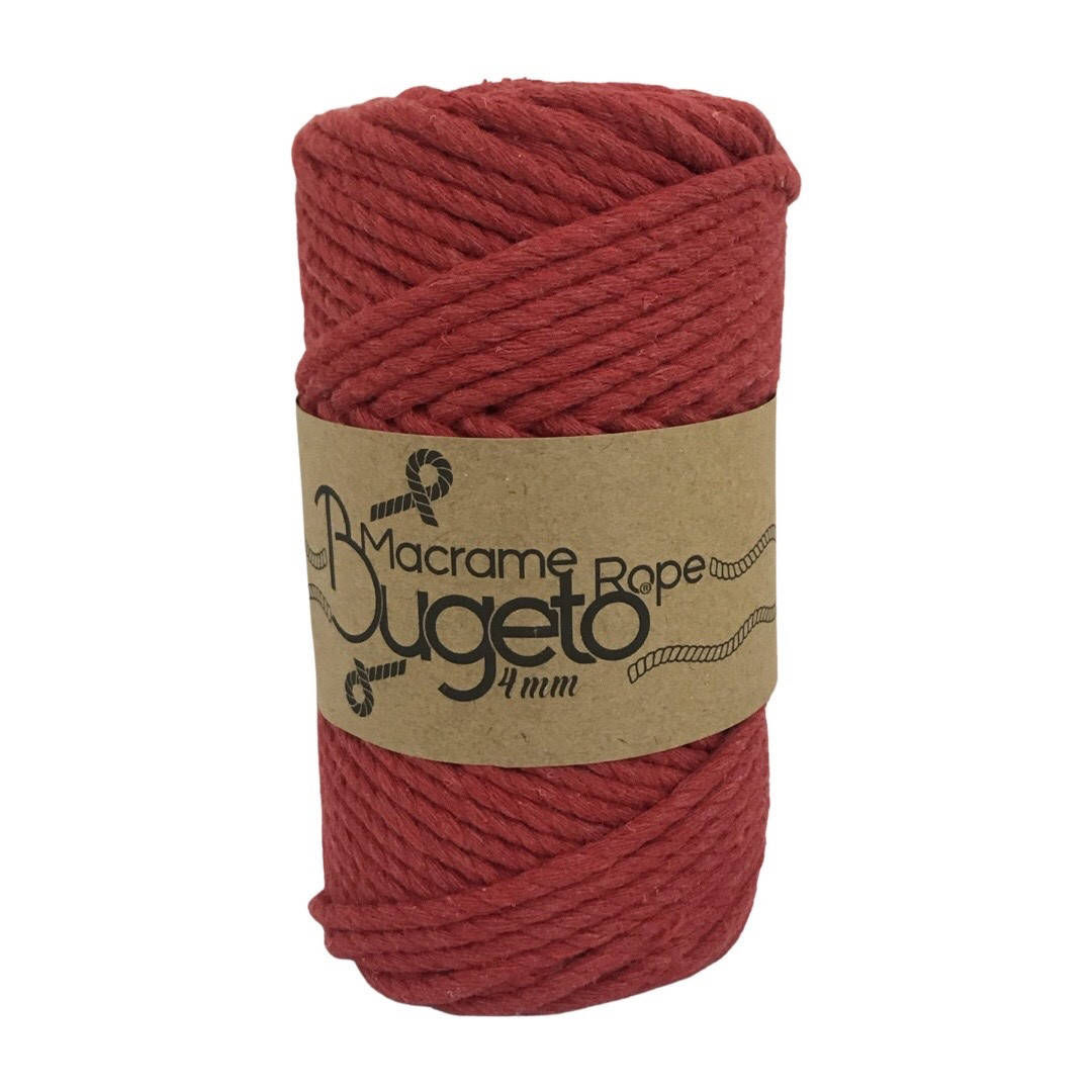 

Крученый Хлопковый шнур Macrame Rope Maccaroni 4 мм ,красный