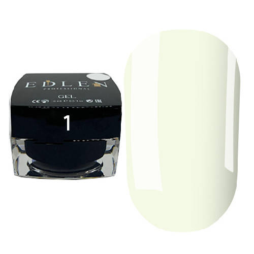 

Edlen гель для наращивания Gel Edlen 15 ml Clear №1, Белый