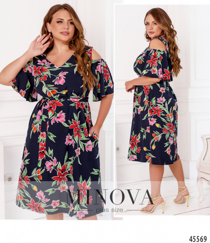 

Очаровательное легкое платье миди в романтическом стиле Украина Размеры: 50-52, 58-60