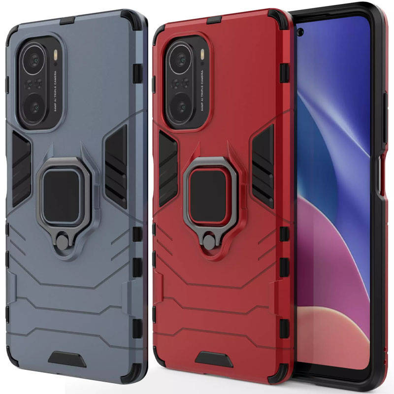 

Противоударный чехол для Xiaomi Poco F3 IronMan Ring 6220 МирАкс, Черный