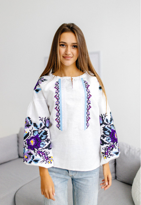 

Вышиванка женская на льне "Мария" S-2XL, Белый