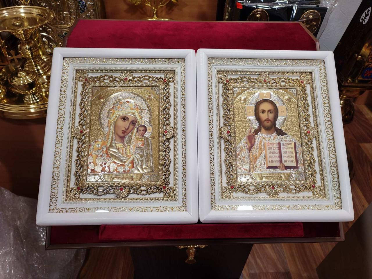 

Иконы на свадьбу Пресвятая Богородица и Спаситель "Венчальные" 28*23см
