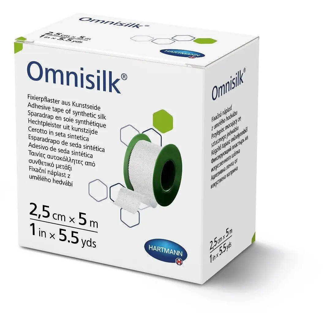 

Пластырь фиксирующий Omnisilk 2,5 см х 5 м 1шт из искусственного шелка