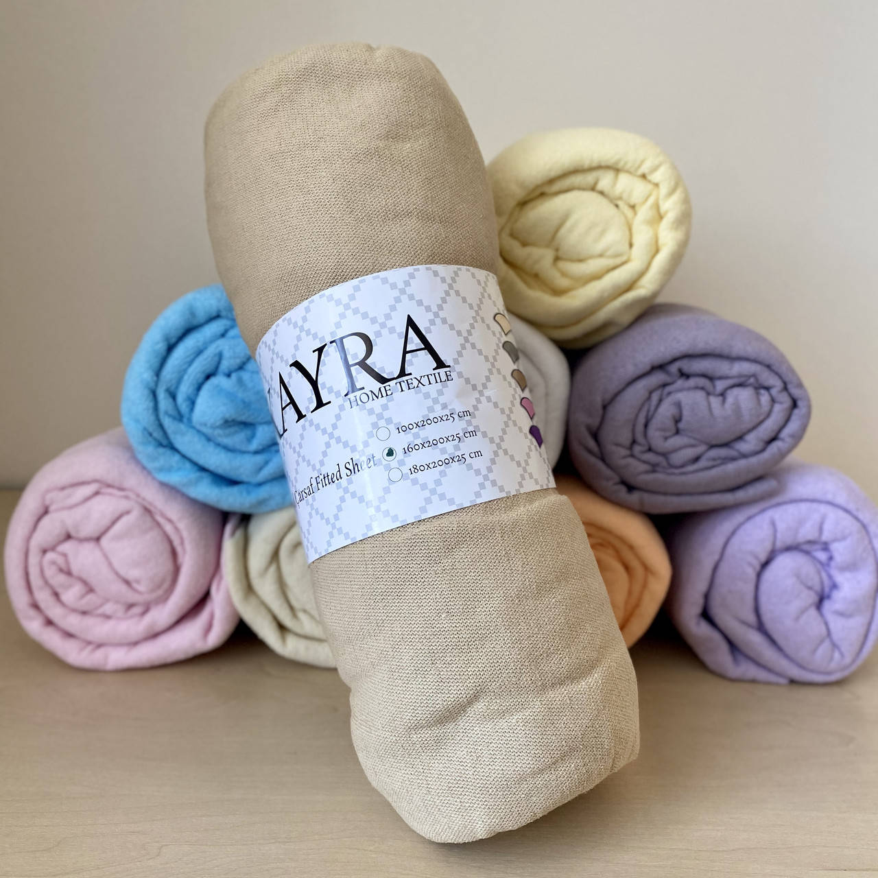 

Махровая простынь на резинке 160*200+25см Цвет - Капучино