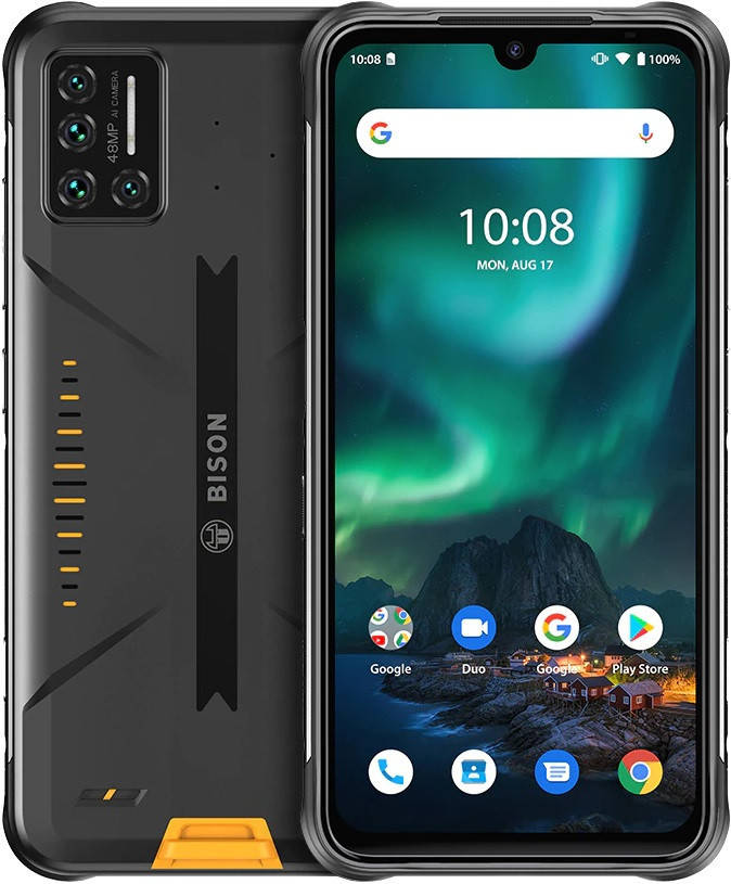 

Смартфон Umidigi Bison 8/128gb LAVA ORANGE MediaTek Helio P60 5000 мАч, Черный