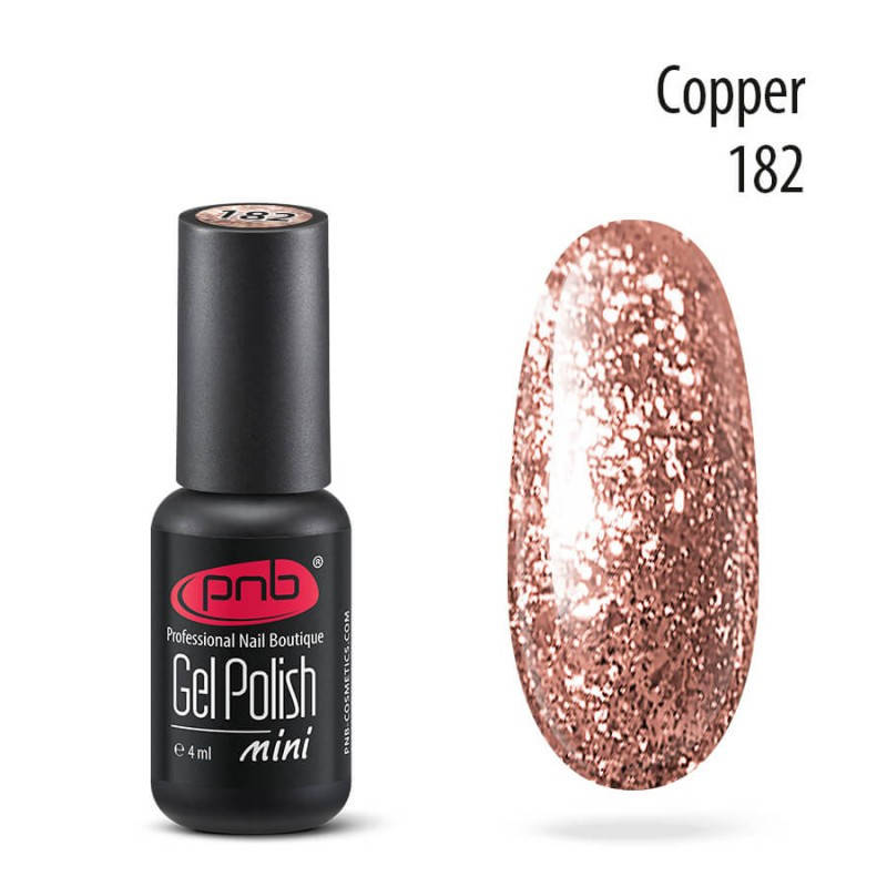 

Гель-лак PNB Gel nail polish mini №182 copper 4 мл (15347Gu)