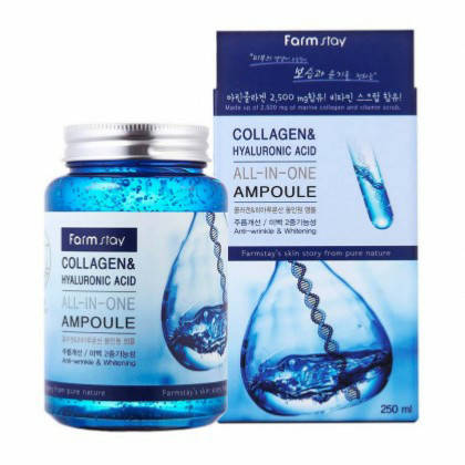 

Сыворотка с коллагеном Farmstay Collagen and Hyaluronic Acid All In One Ampoule, 250мл.