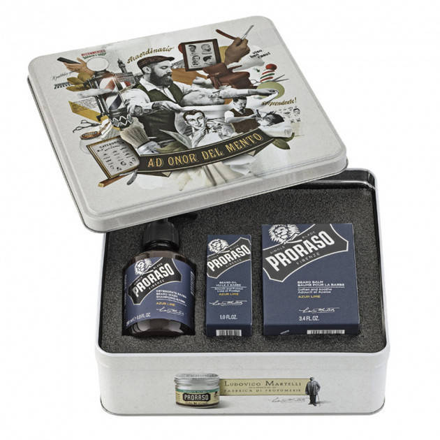 

Набор для ухода за бородой Proraso Metal Box Beard Care Azur Lime