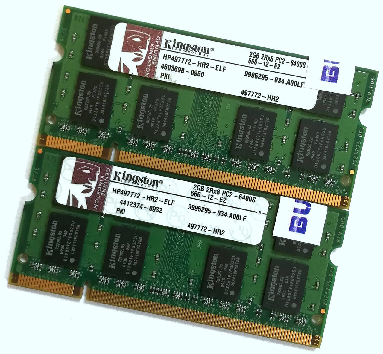 

Пара оперативной памяти для ноутбука Kingston SODIMM DDR2 4Gb (2*2Gb) 800MHz 6400S CL6 (HP497772-HR2-ELF) Б/У