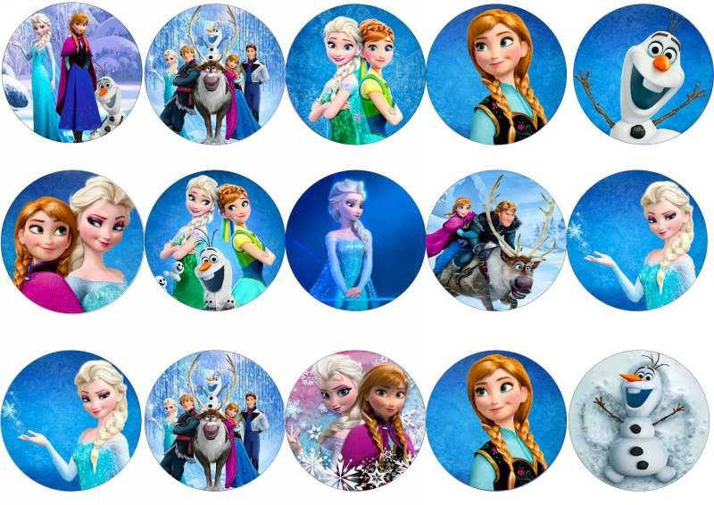 

Вафельная картинка для капкейков, маффинов "Холодное сердце", (лист А4, толщина 0.3 мм)