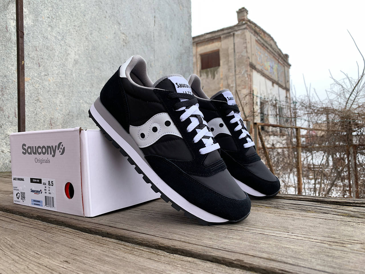 

Мужские кроссовки Saucony Jazz Original 2044-449s Black White черные Оригинал, Черный