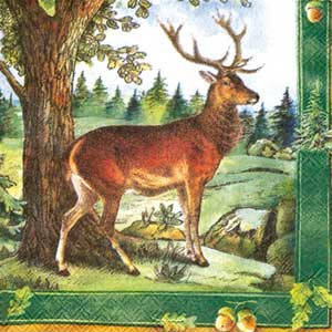 

Салфетки для декупажа "В лесу" зеленый 33*33 см №191