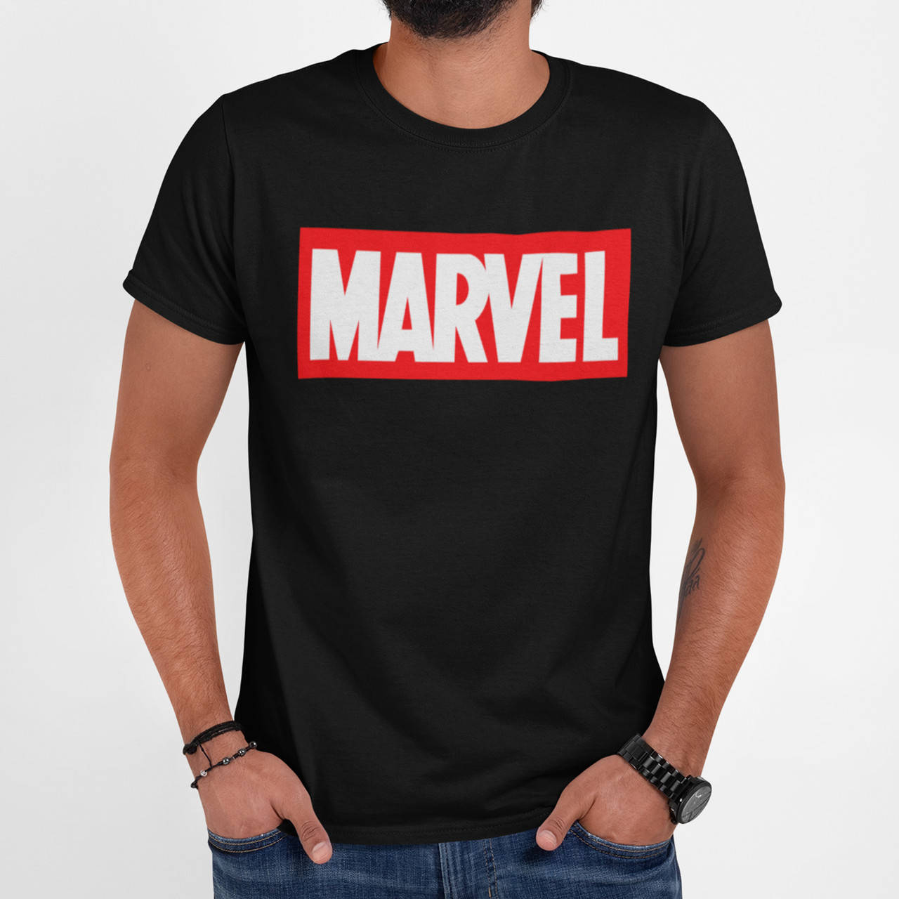 

Футболка мужская чёрная с принтом "Marvel" L