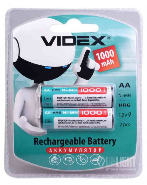 

Аккумуляторы Videx AAA 1000mAh 1.2V 2шт Double Blister