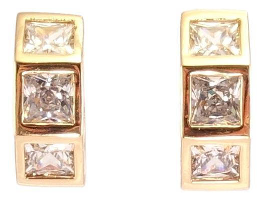 

Серьги Xuping Позолота 18K колечки "Три кристалла"
