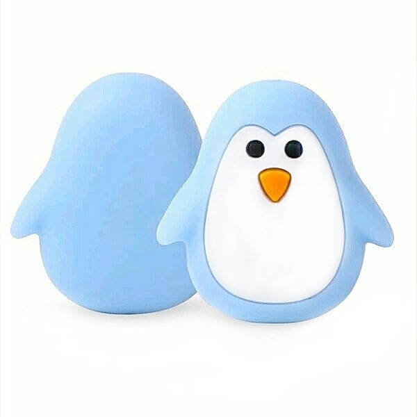 

Пингвин бусина силиконовая Голубой беби блю