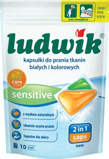 

Гелевые капсулы для стирки Ludwik 2in1 Caps Sensetive 10 шт
