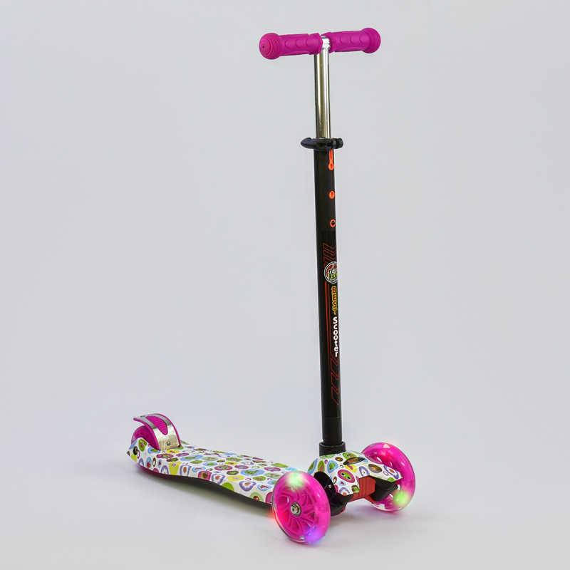 

СамокатMAXI "Best Scooter" пластмассовый, 4 колеса PU, СВЕТ, трубка руля алюминиевая, d=12см, в коробке