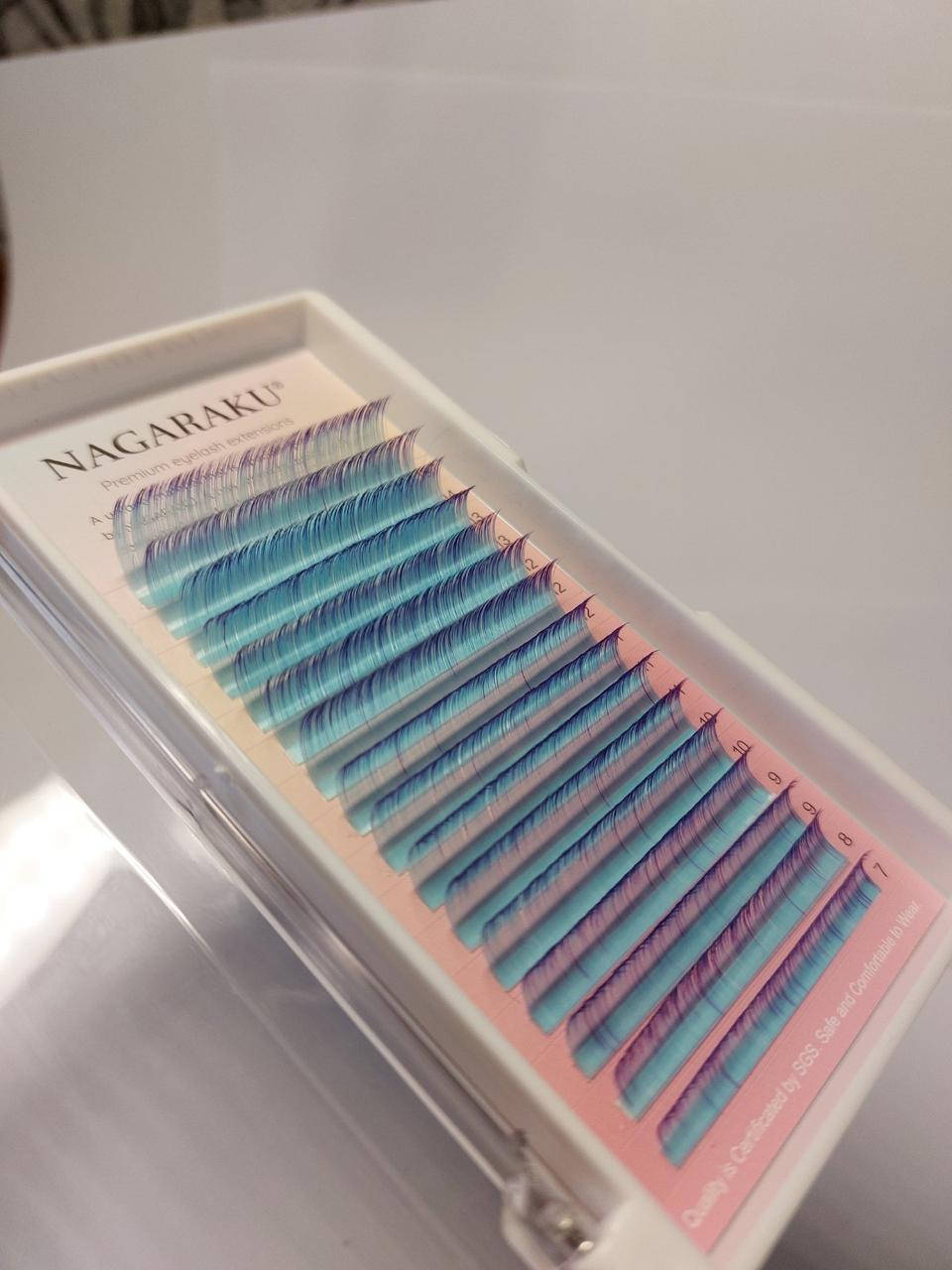 

Ресницы омбре Neon NAGARAKU Mix (Синий) D