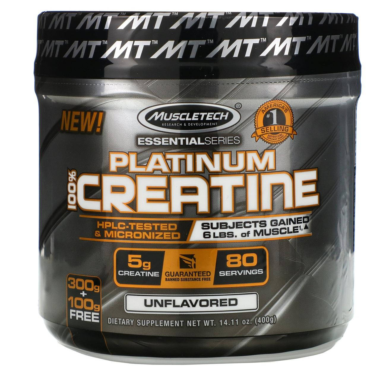 

MuscleTech, Platinum 100% Creatine (400г), креатин моногидрат