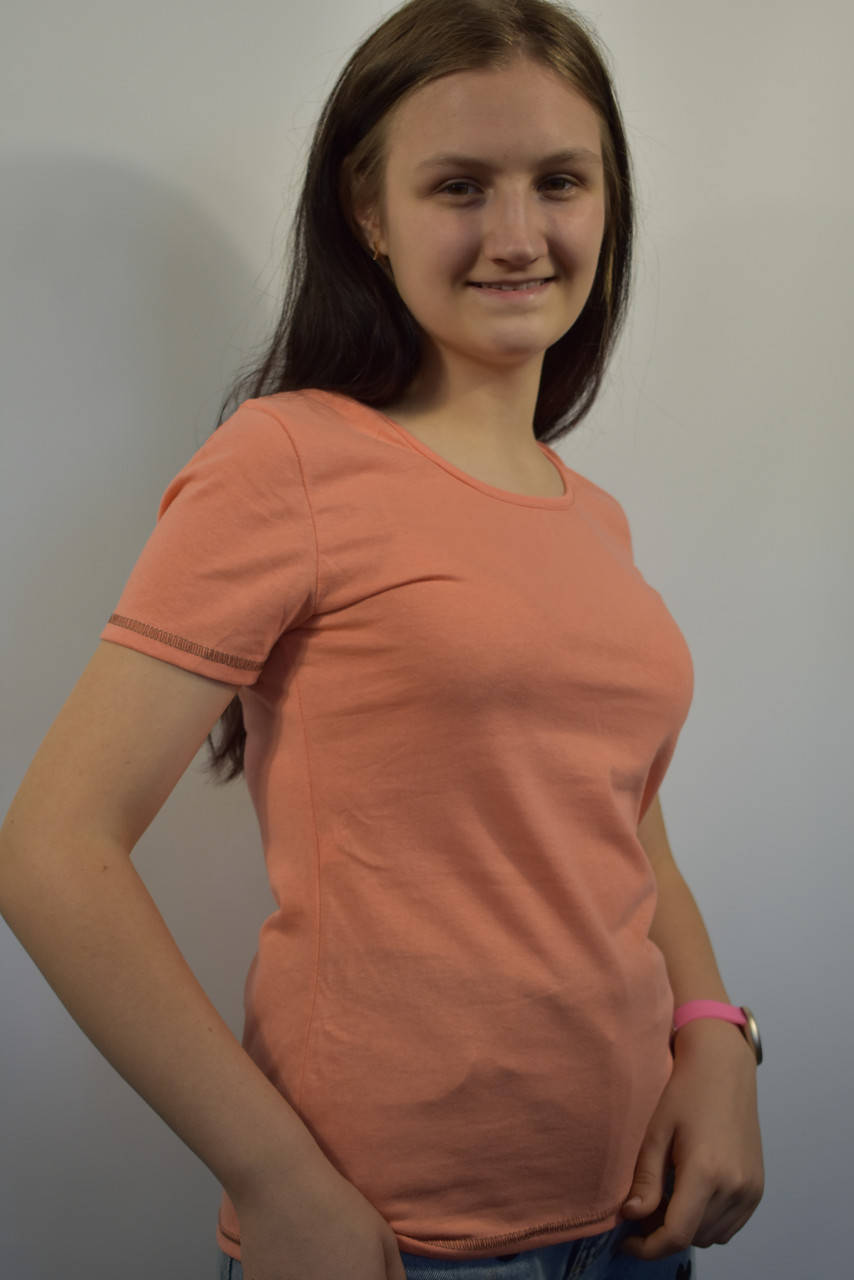 

Персиковая футболка подростковая, Персиковый