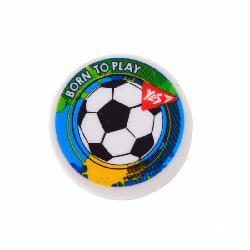 

Ластик плоский YES "Football - Born to play" 3.6 см, Белый