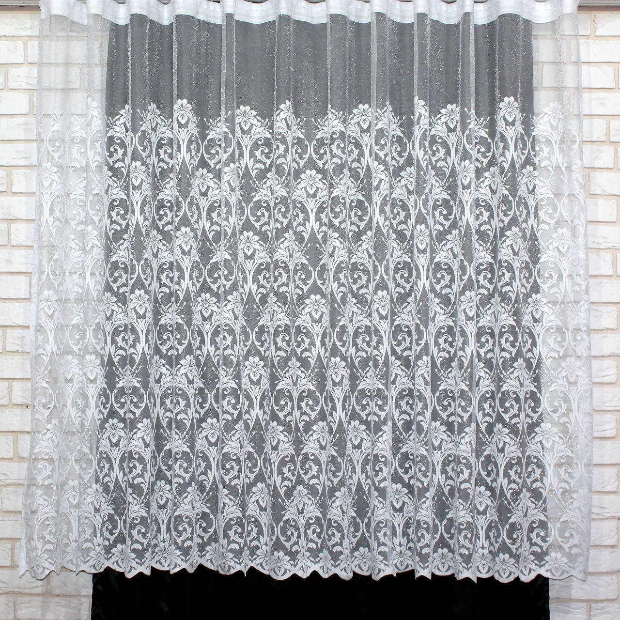 

Готовая (3х1,6м.) короткая тюль жаккард. Цвет белый. Код 1056т 40-831