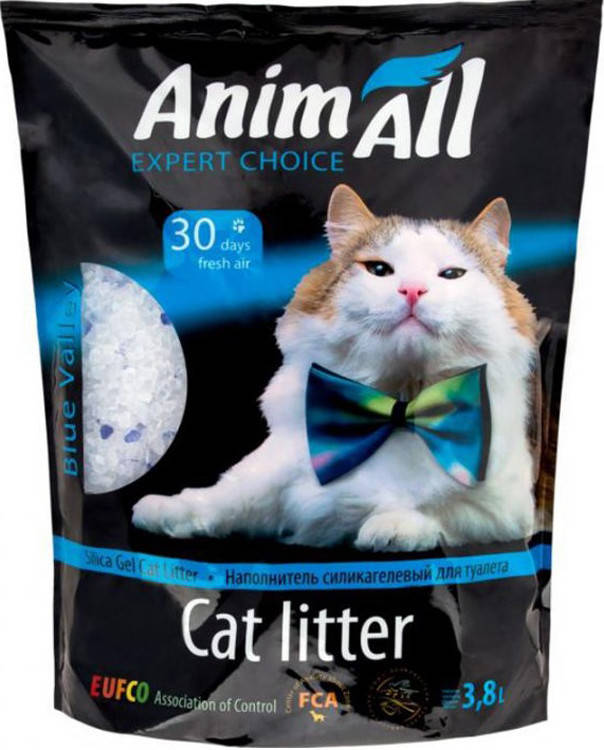 

Наполнитель туалетов для кошек AnimAll Blue Valley силикагель Голубая долина 3.8 л