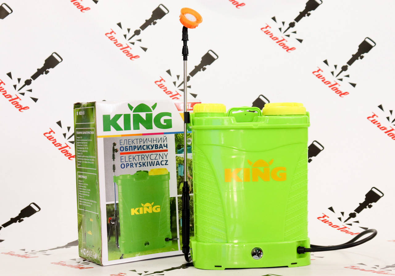 

Аккумуляторный опрыскиватель KING AES 16 12АМП. 12В Польша 16 литров, Зелёный