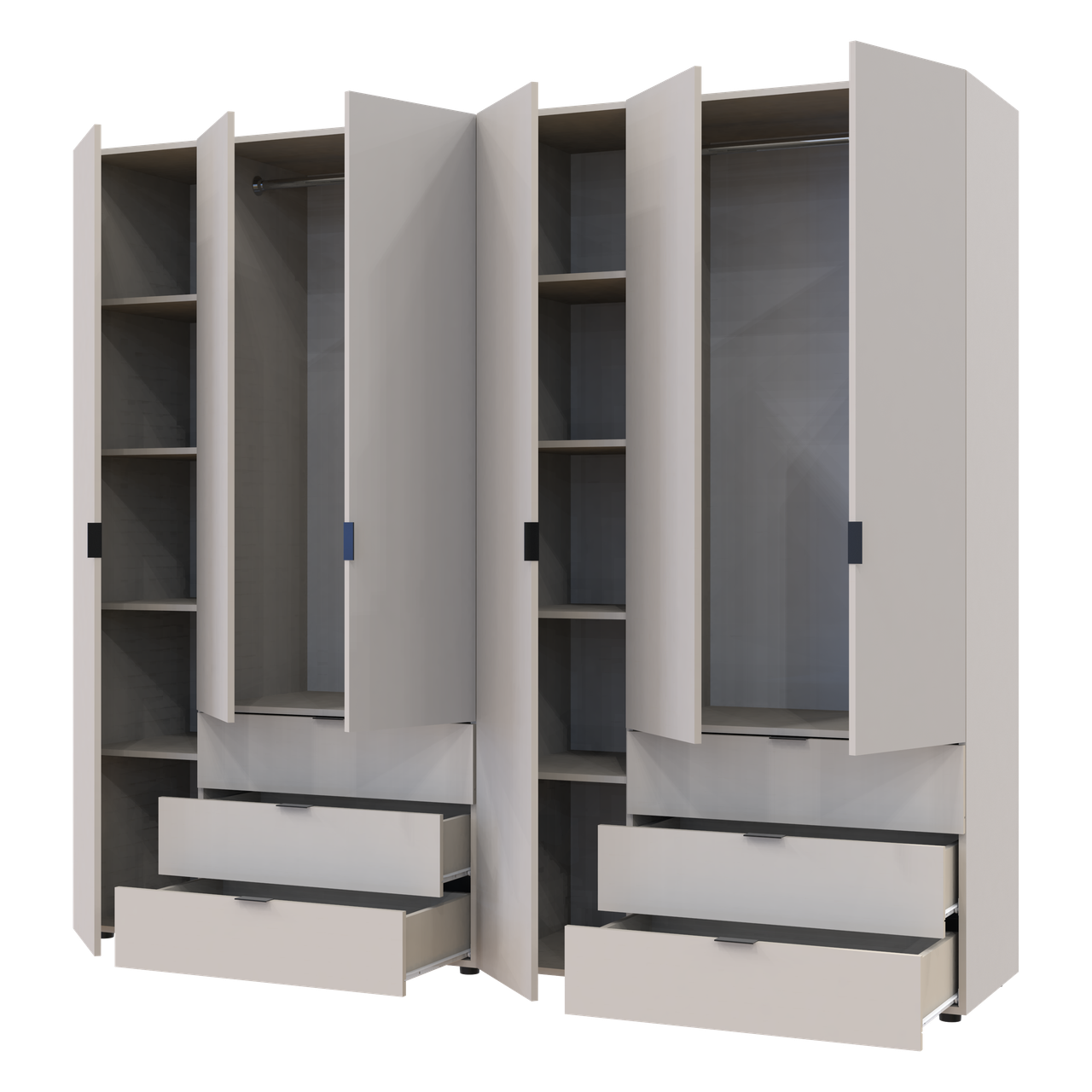 Розпашна Шафа для одягу Doros Гелар комплект Кашемір 3+3 ДСП 232.4х49.5х203.4 (80737640) 5