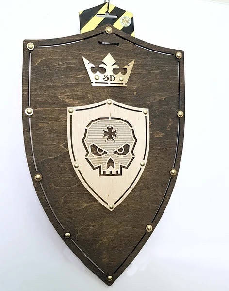 

Щит Детский Деревянный "Череп", цвет Венге, игрушечное оружие, Красный