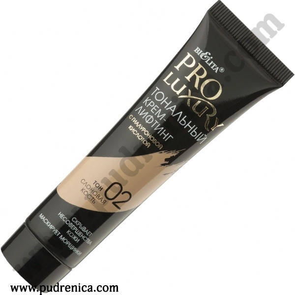 

Тональный крем-лифтинг с гиалуроновой кислотой тон 02 слоновая кость PROLUXURY