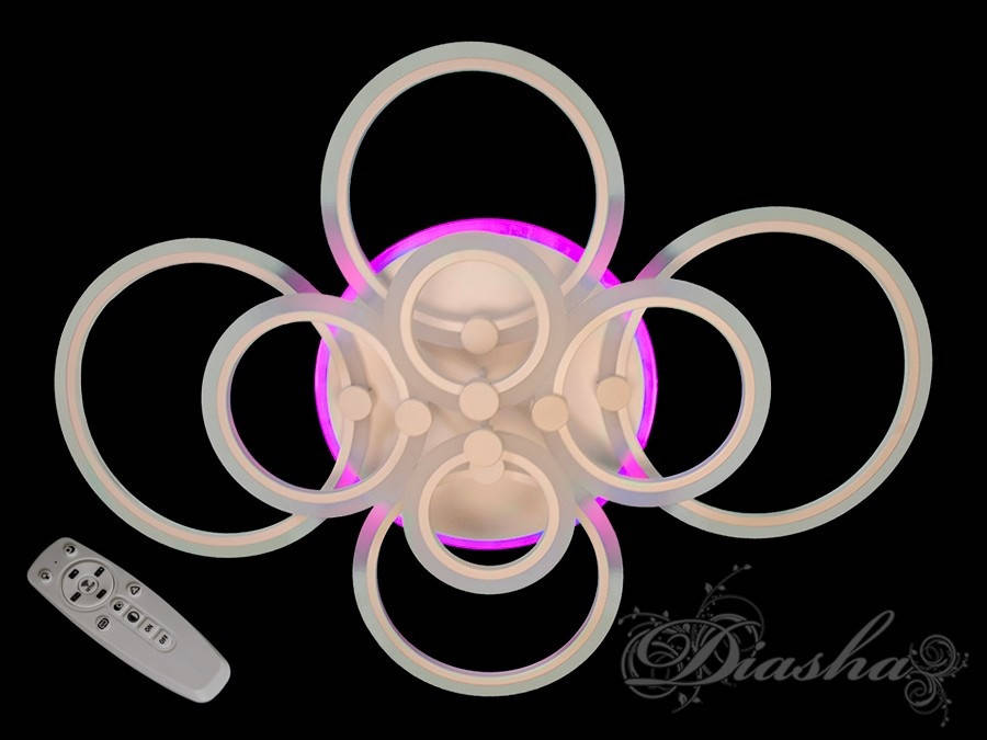 

Большая потолочная диодная люстра A8022/8WH LED 3color dimmer