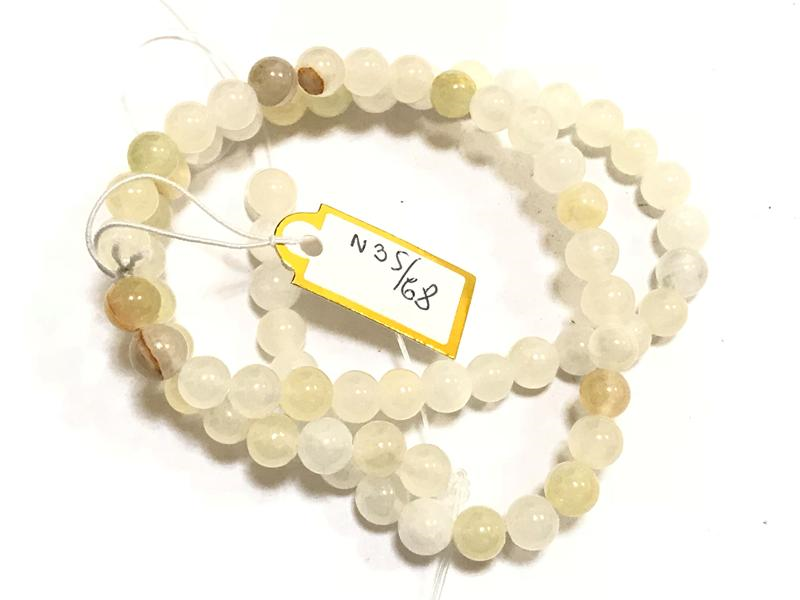 

Бусины на нитке натуральный камень Оникс белый гладкий шарик d=6мм