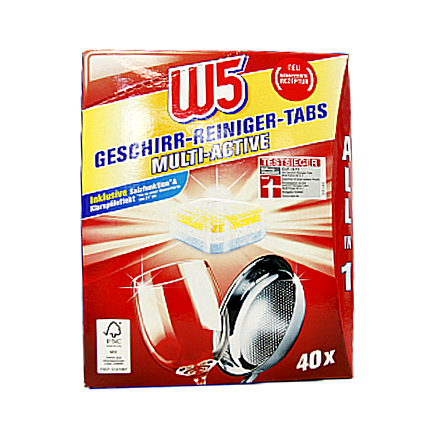 

Таблетки для посудомийної машини В5 W5 multi active geschirr-reiniger 40tbs 840g 12шт/ящ (Код : 00-00012112)