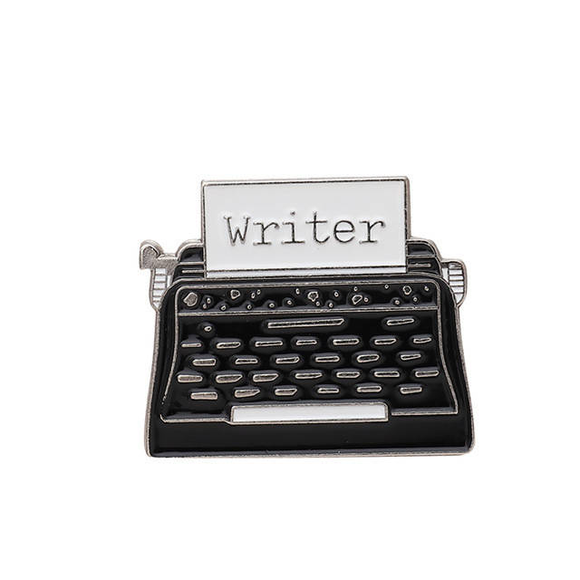 

"Печатная машинка черная Писатель Writer" значок (пин) металлический