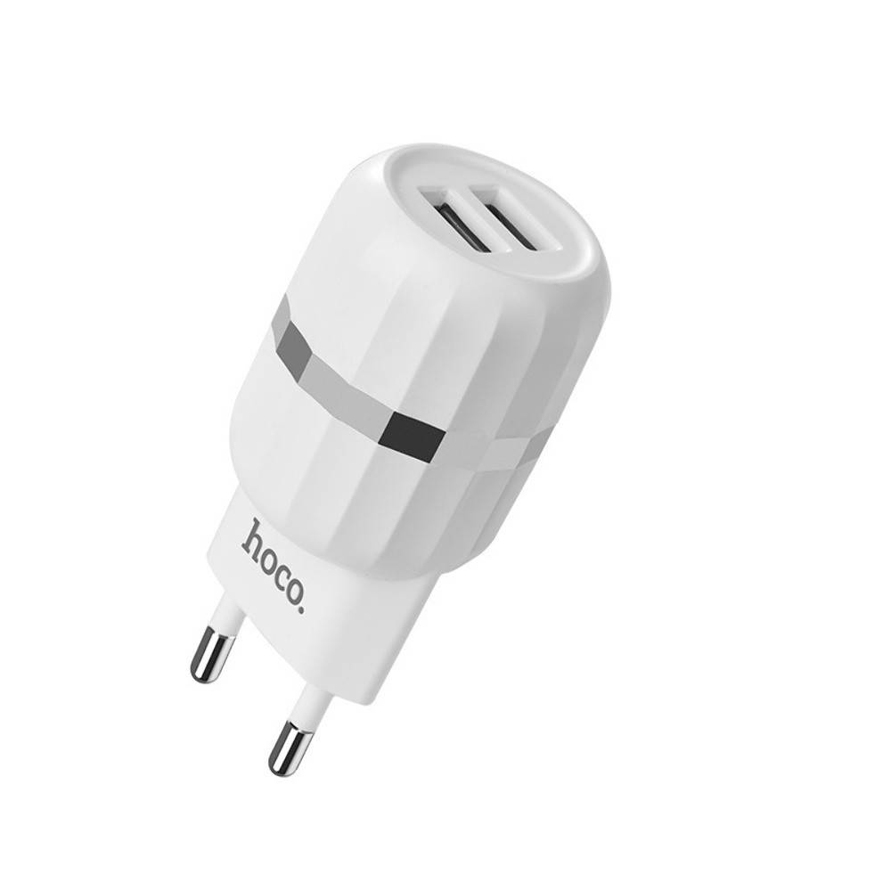 

Сетевое зарядное устройство Hoco C41A 2 USB 2.4A белое, Белый