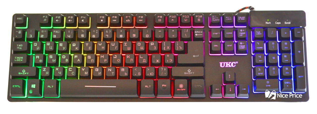 

Клавиатура с цветной подсветкой UKC ZYG800 (3487), Черный