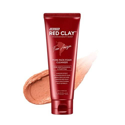 

Очищающая пенка с глиной и зеленым чаем Missha Amazon Red Clay Pore Pack Foam Cleanser, 120 мл