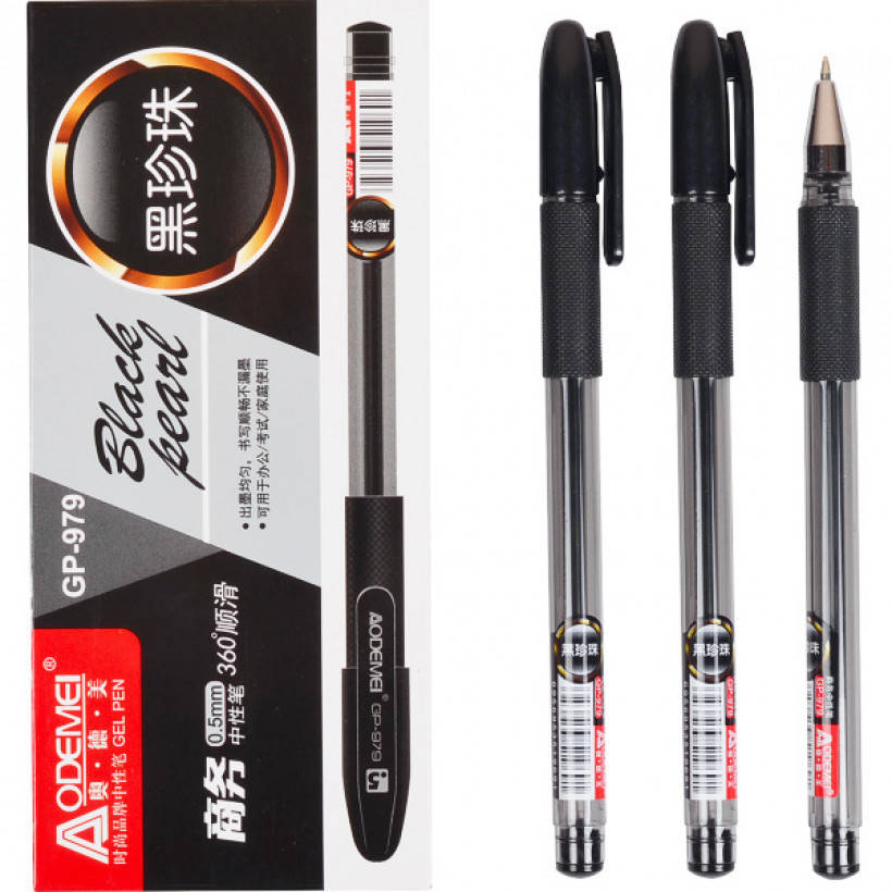 

Ручка гелевая 979 "Black pearl" черная