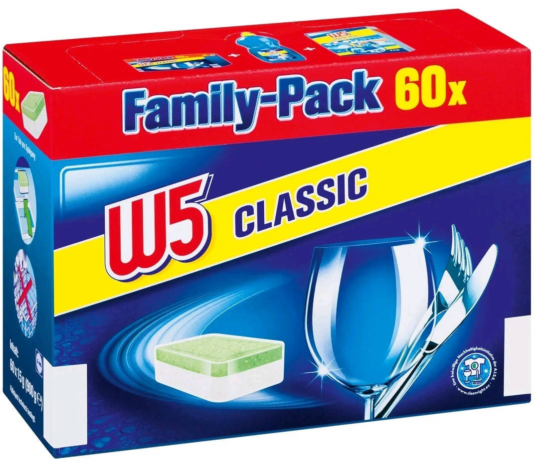 

Таблетки для посудомоечной машины W5 Classic 60 шт