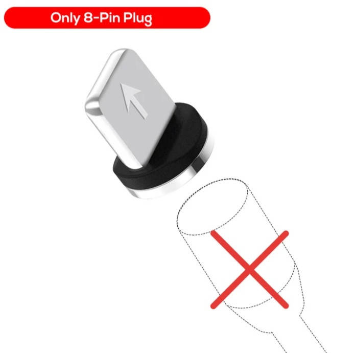 

Магнітний круглий конектор Lighthing для iphone TOPK, Черный