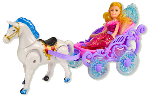 

Игрушка Лошадка с каретой, кукла 42 см 0058