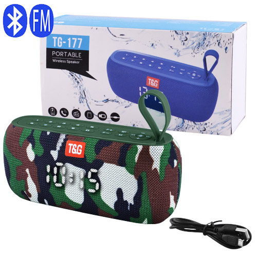 

Портативная колонка TG177, Bluetooth, часы, радио, speakerphone, камуфляж